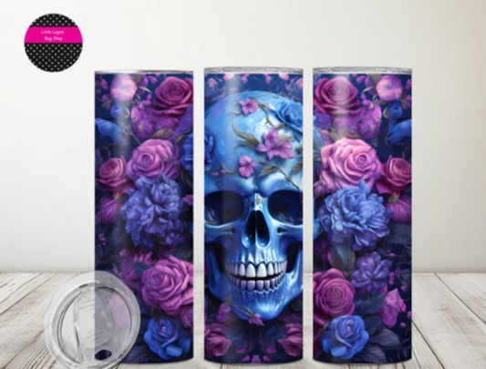 Skull Tumbler Blue and Purple